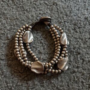 UNO de 50 Silver-Tone Multi-Strand Beaded Bracelet